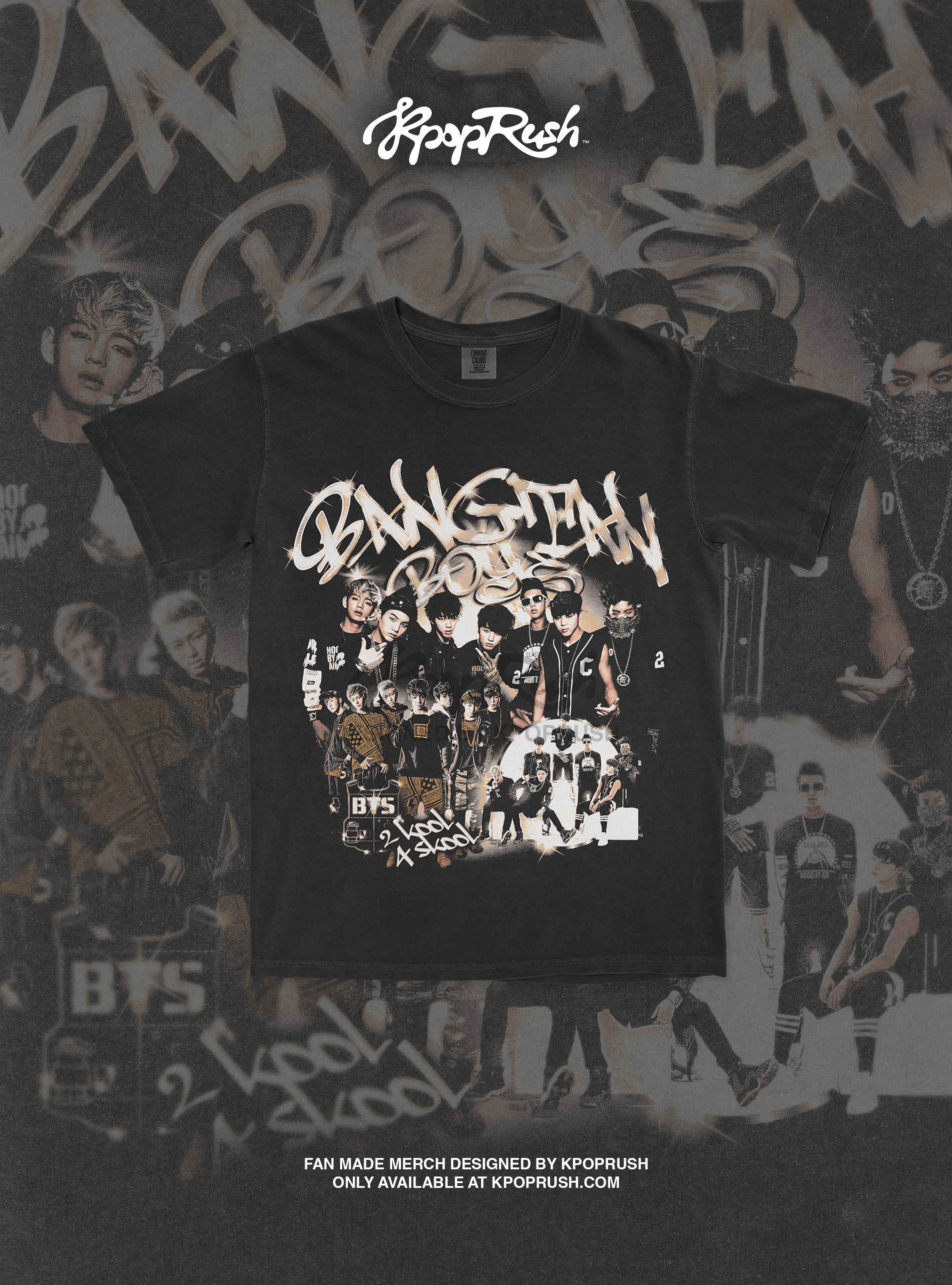 BTS 2 Kool 4 Skool Vintage Graphic T Shirt – Kpop Rush