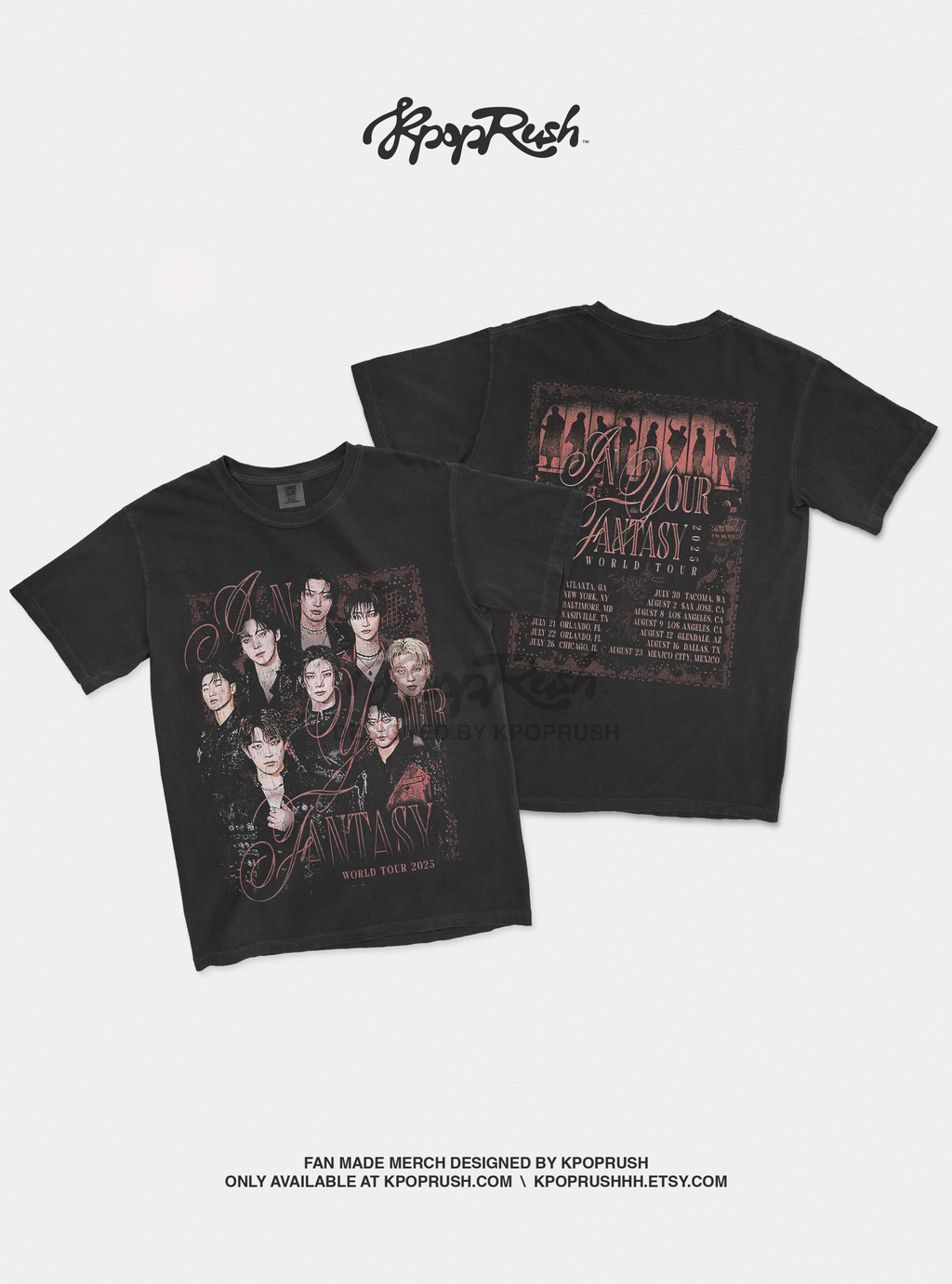 ATEEZ 'In Your Fantasy' 2025 World Tour T Shirt