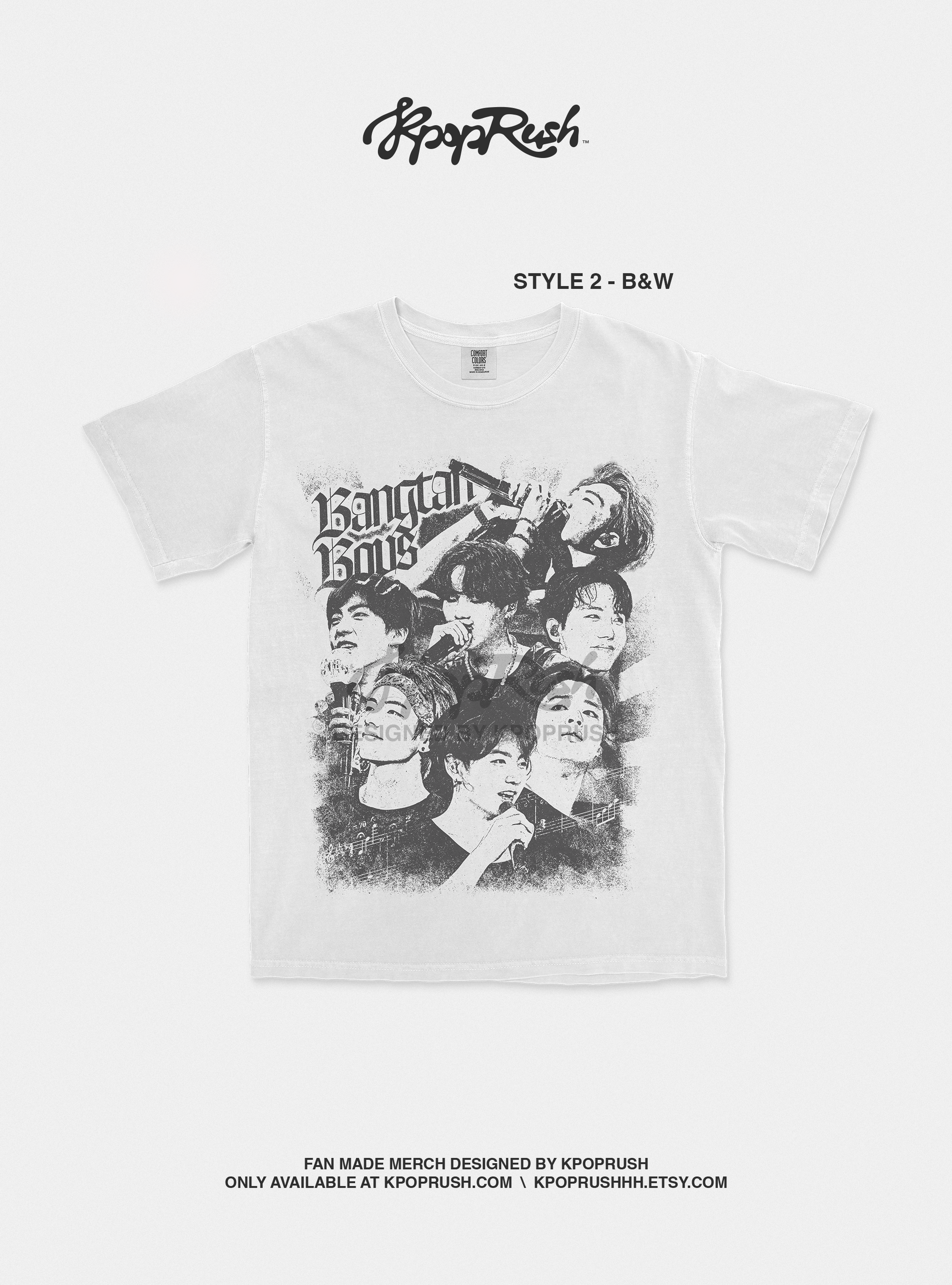 BTS Bangtan Boys Vintage Graphic T Shirt