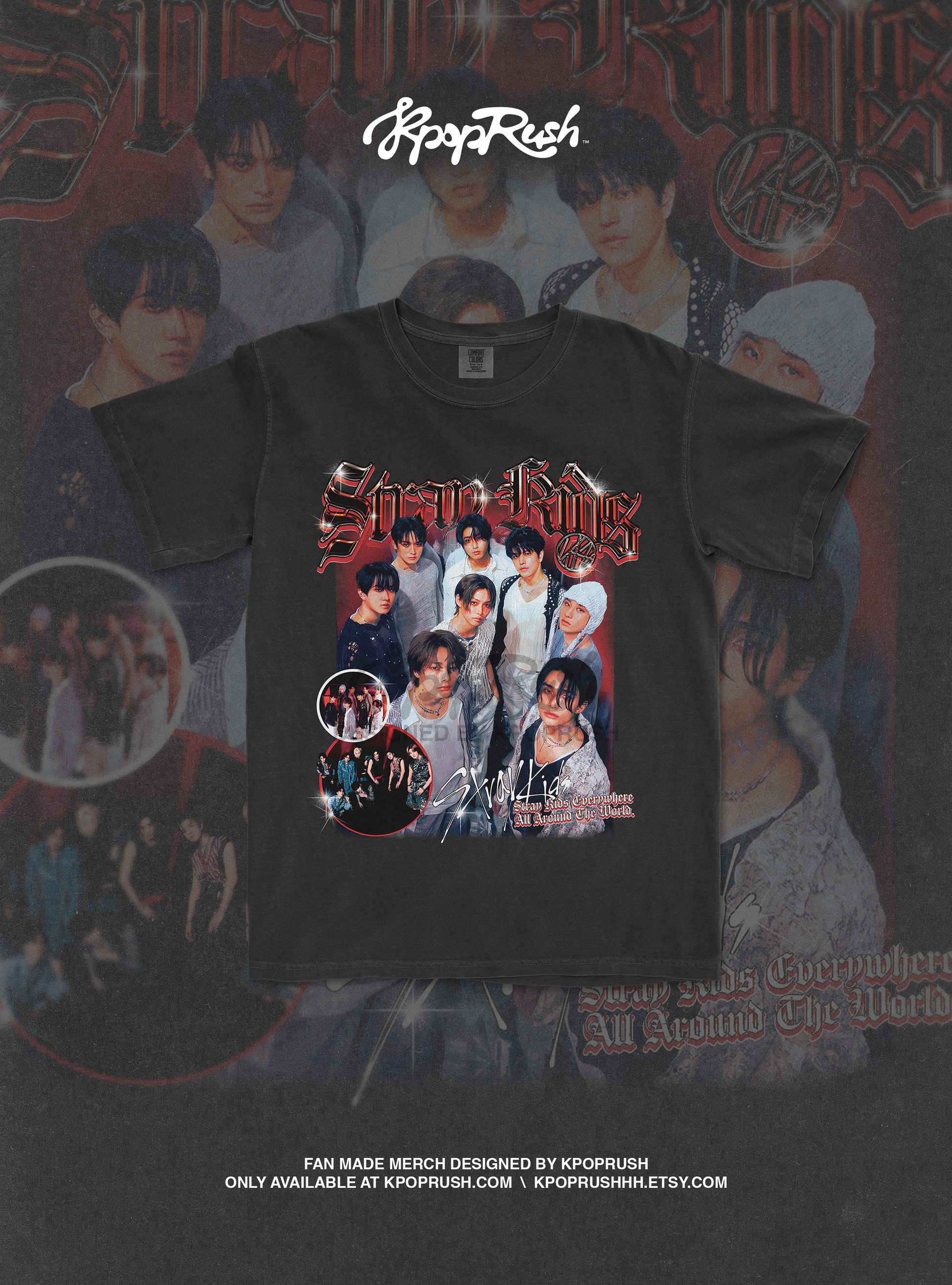 STRAY KIDS 90s Vintage Graphic T Shirt