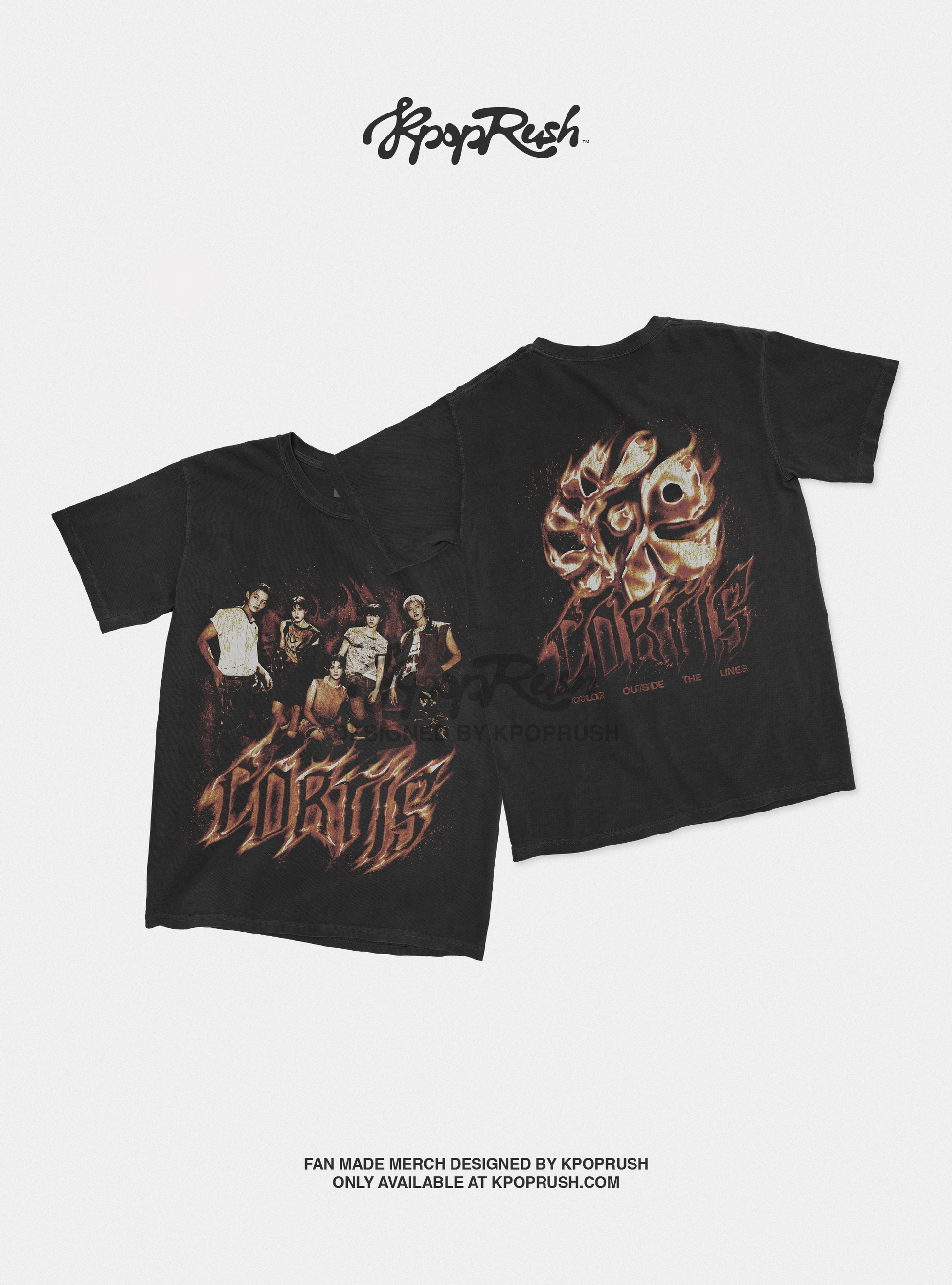 CORTIS 'Color Outside The Lines' Flames Graphic T Shirt