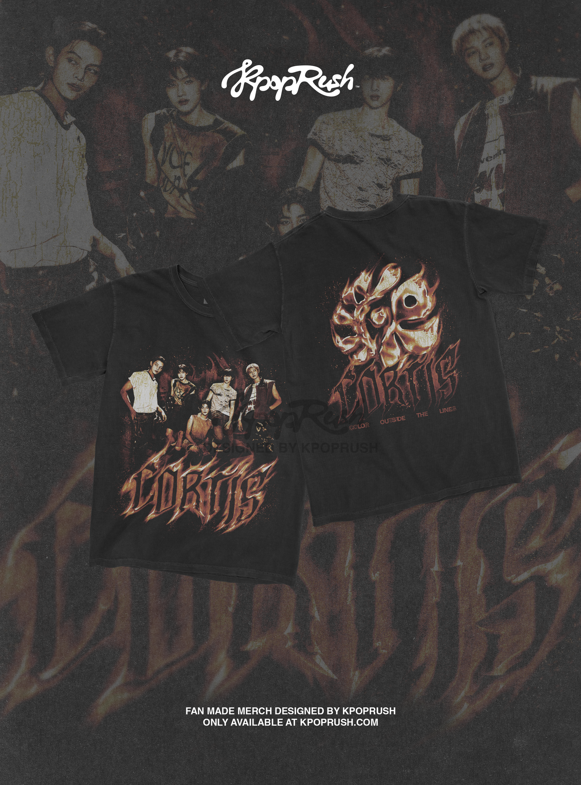 CORTIS 'Color Outside The Lines' Flames Graphic T Shirt