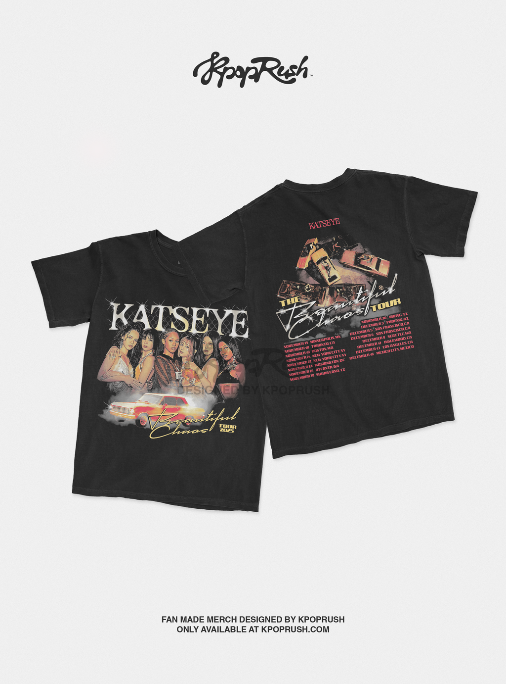 KATSEYE Beautiful Chaos Tour Vintage T Shirt