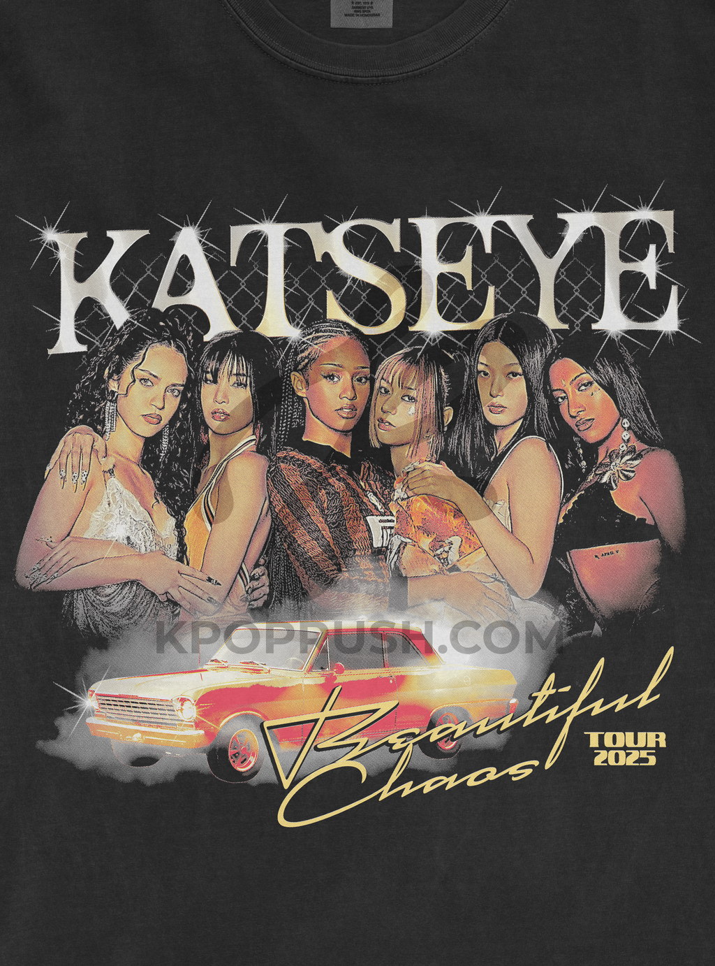 KATSEYE Beautiful Chaos Tour Vintage T Shirt