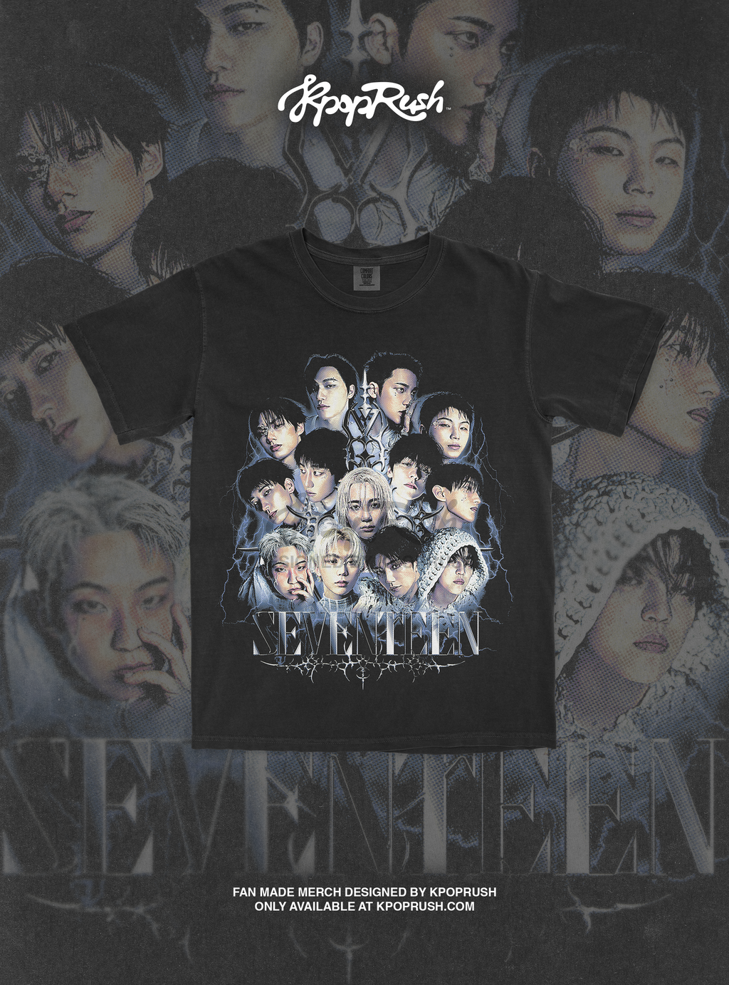 SEVENTEEN 'Happy Burstday ' Vintage Graphic T Shirt