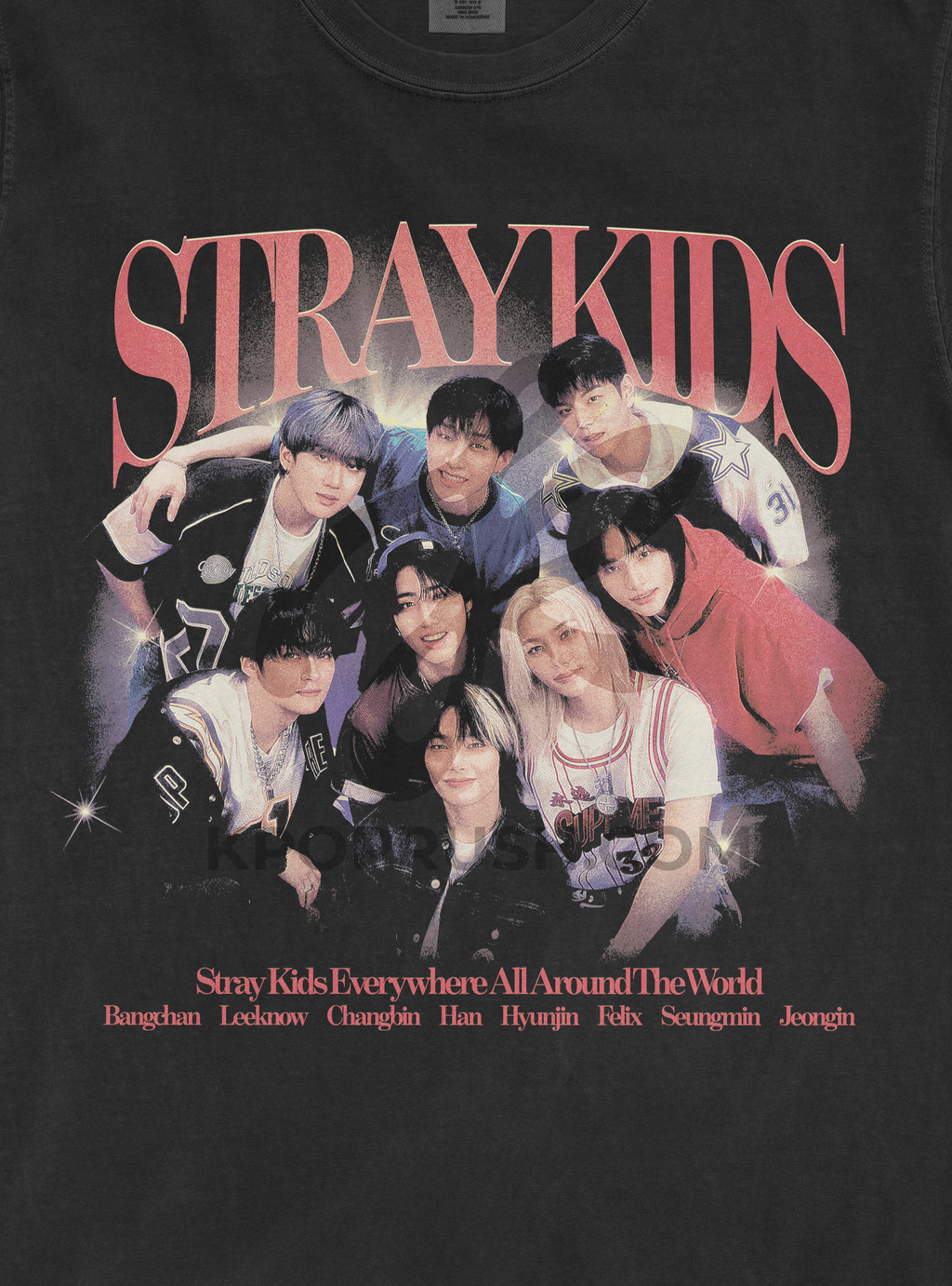 STRAY KIDS 90s Vintage Graphic T Shirt