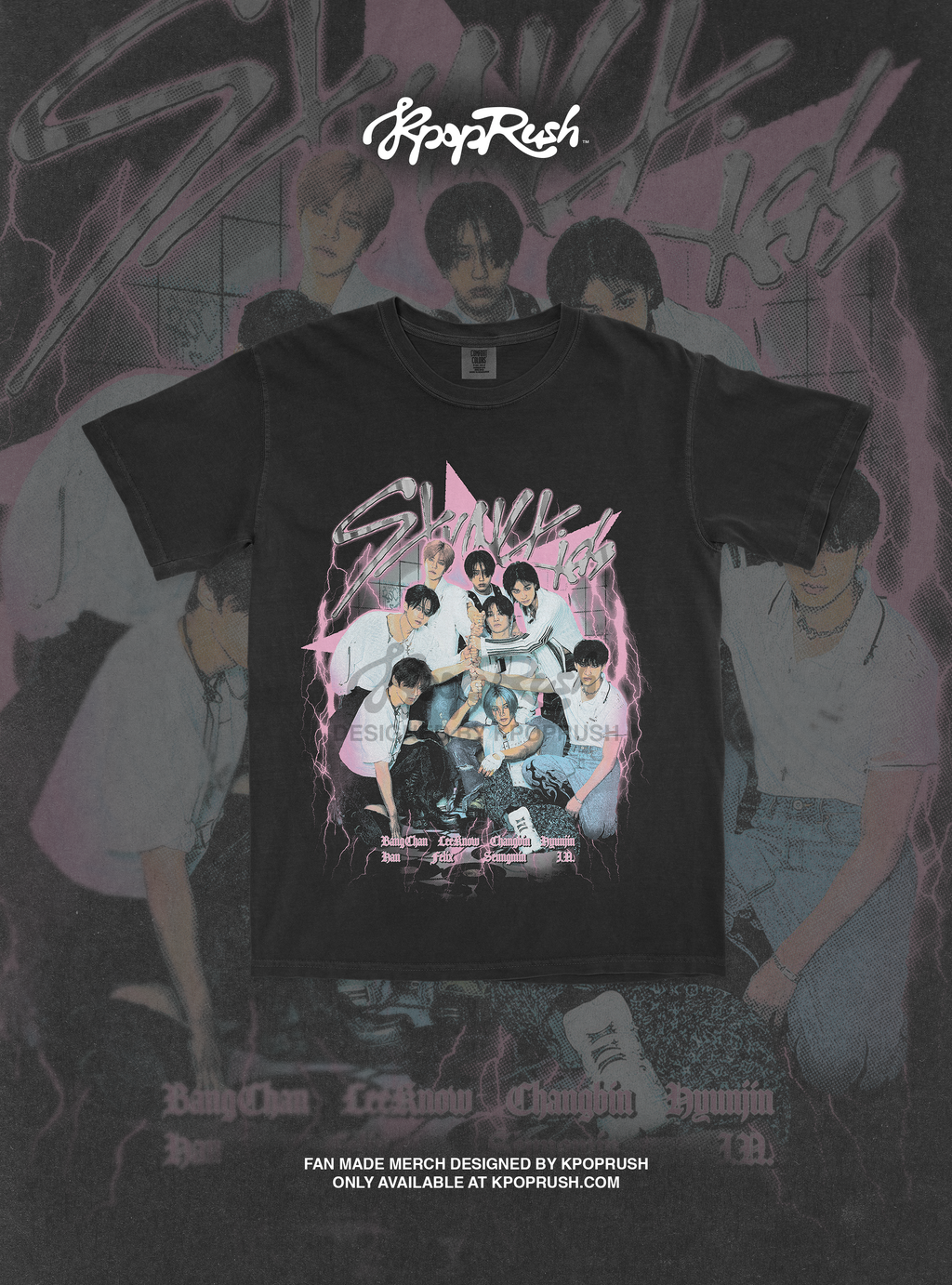 STRAY KIDS 'Rockstar' Vintage Graphic T Shirt